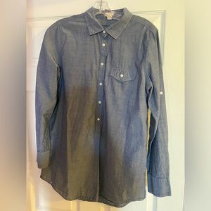 J crew tunic top chambray